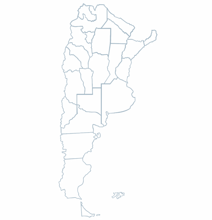 Mapa de Argentina por provincias